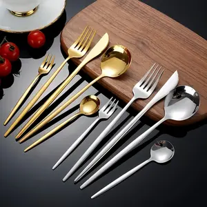 30pcs Portuguese Silverware Stainless Steel Cutlery Tableware Dinnerware Service Set - Mirror-Polished, Dishwasher Safe, Flatware for Wedding, Party, Dining, Home, Hotel Kitche