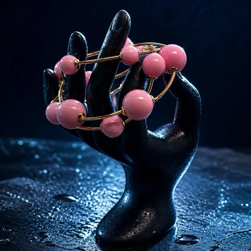 She’s Pop’n - 3 PCS Metal Ball Stretch Bracelets