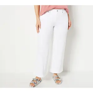 NYDJ Teresa Wide-Leg Ankle Jeans w/ Contoured Seams - Optic White