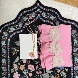 4 pc Matching Prayer Sets includes Prayer Mat, Wear, Beads, and a Quran book for Cute Gifts - all sets comes in the eunoia clear bag! Quran may or may not be with colorful pages depending on availability.