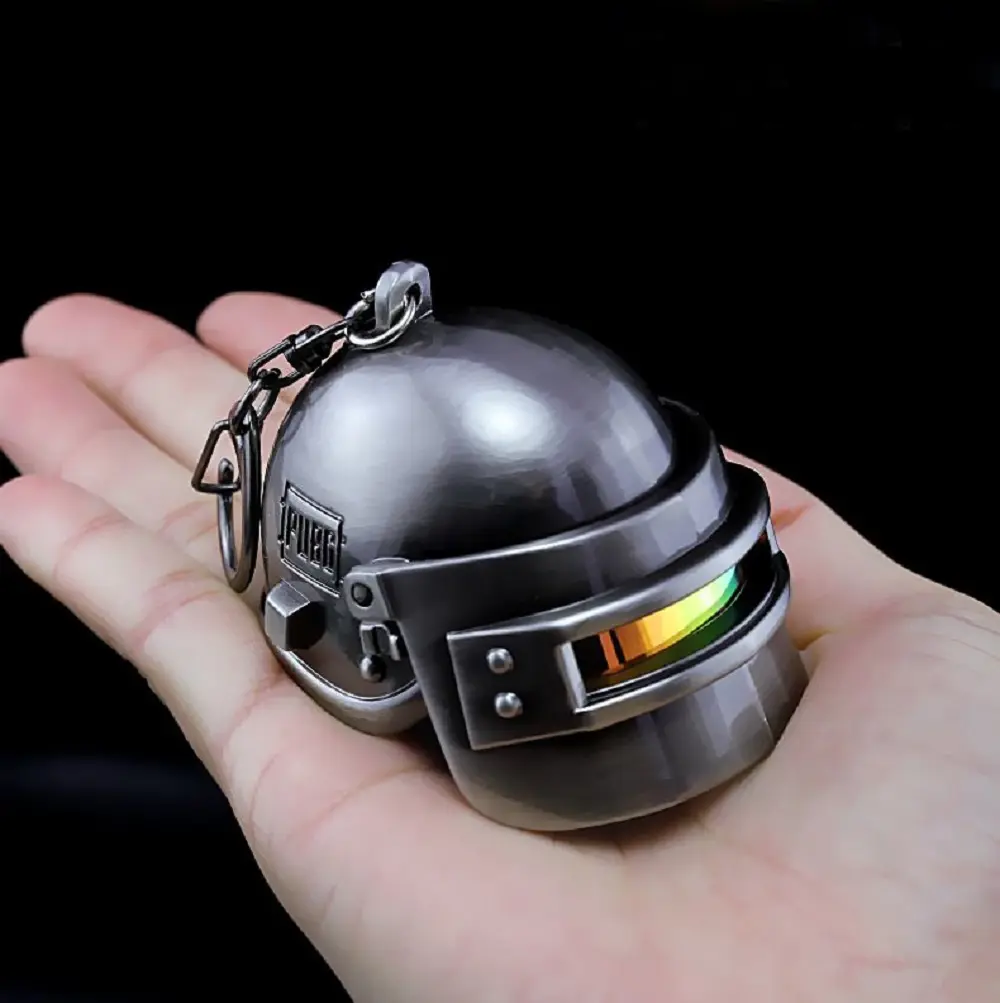 ToyTime Mini PUBG Alloy Helmet Keychain Level 3 Helmet Toy Birthday Gift Game Fans Collection Gift