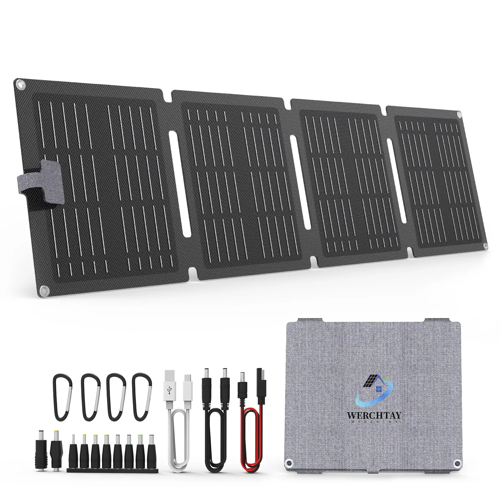 20W Portable Folding Solar Panel (0-49W Range, 6V), IP68 Waterproof Compact Solar Panel with Fast Charging USB-A, 30W PD USB-C, DC Ports, Compatible with iPhone, iPad, Power Banks, Power Stations | TikTokShopBlackFriday, 0-49 W