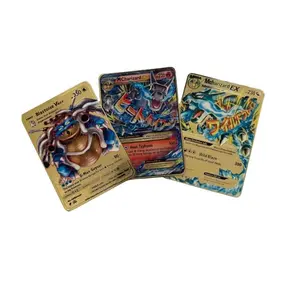 ZENTADD 3Pc Gold Plated Pokemon Card Set (Blastoise,Mcharizard Ex,Mcharizard EX) lost  found  card