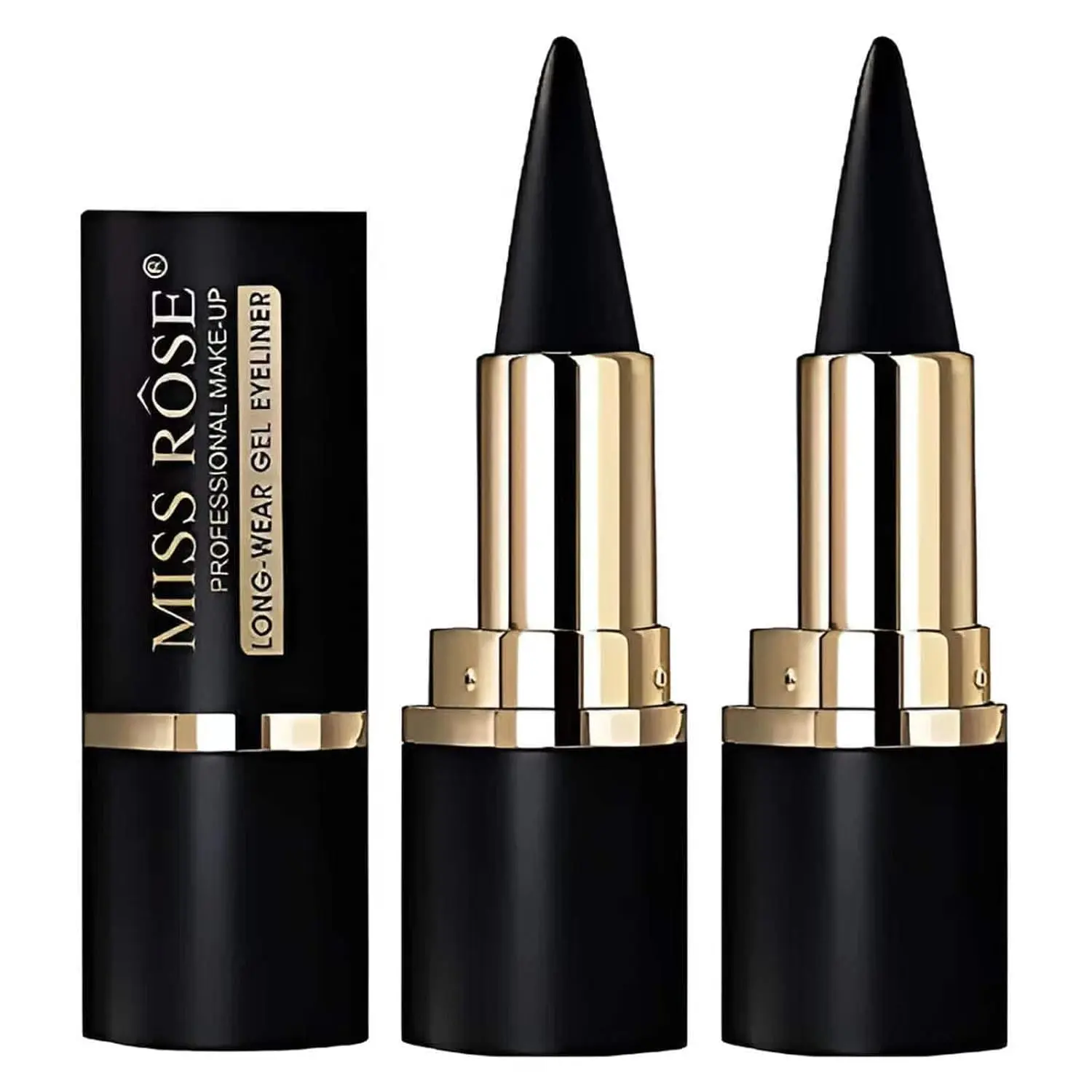 Black 2pcs  Gel Eyeliner  Matte Eyeliner Pencil, Quick DryingEyeliner Pen, Professional Daily Makeup Accessories, Easy to use, ladies' eye makeup Cosmetic