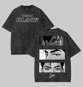 Jinx Manhwa Vintage Washed Graphic Tee Unisex Heavyweight Soft Cotton T-Shirt, BL Korean Steetwear Tshirt, BL Clothing Boys love Anime Manhwa Fabric Top
