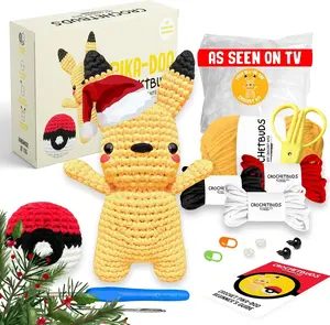 Pika-Doo & Ball Crochet Kit (Full Body)| Intermediate Level | Great for Couples, Date Night, Kids, Adults, & Anime Lovers | DIY Gift Kit | Instructions, Yarn, Hook, Video & Written Tutorial