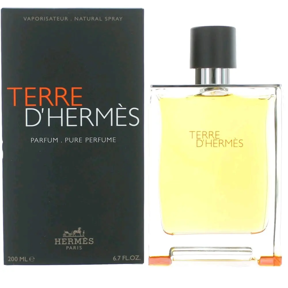 Men's Terre D'Hermes Pure Parfum Spray - 6.7 oz, Minerals-Infused, Woody Scent by Hermes, Wood