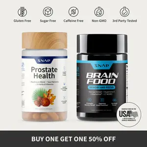Snap Supplements - Prostate Health + Brain Food - Cognitive & Prostate Support Bundle