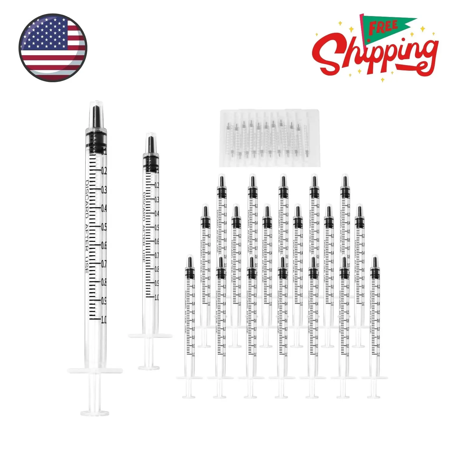 20 Pack 1ml Syringe for Liquid, 1cc Plastic Small Syringes 20 Pack 1ml Syringe for Liquid, 1cc Plastic Small Syringes