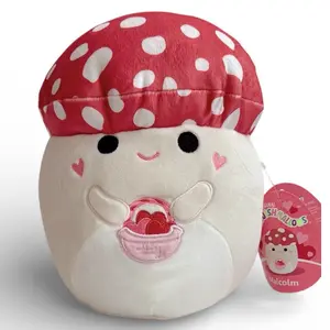 Squishmallow 2026 Malcolm the Mushroom with Basket of Hearts 8” Valentine Plush Soft Cuddly Toy for Kids