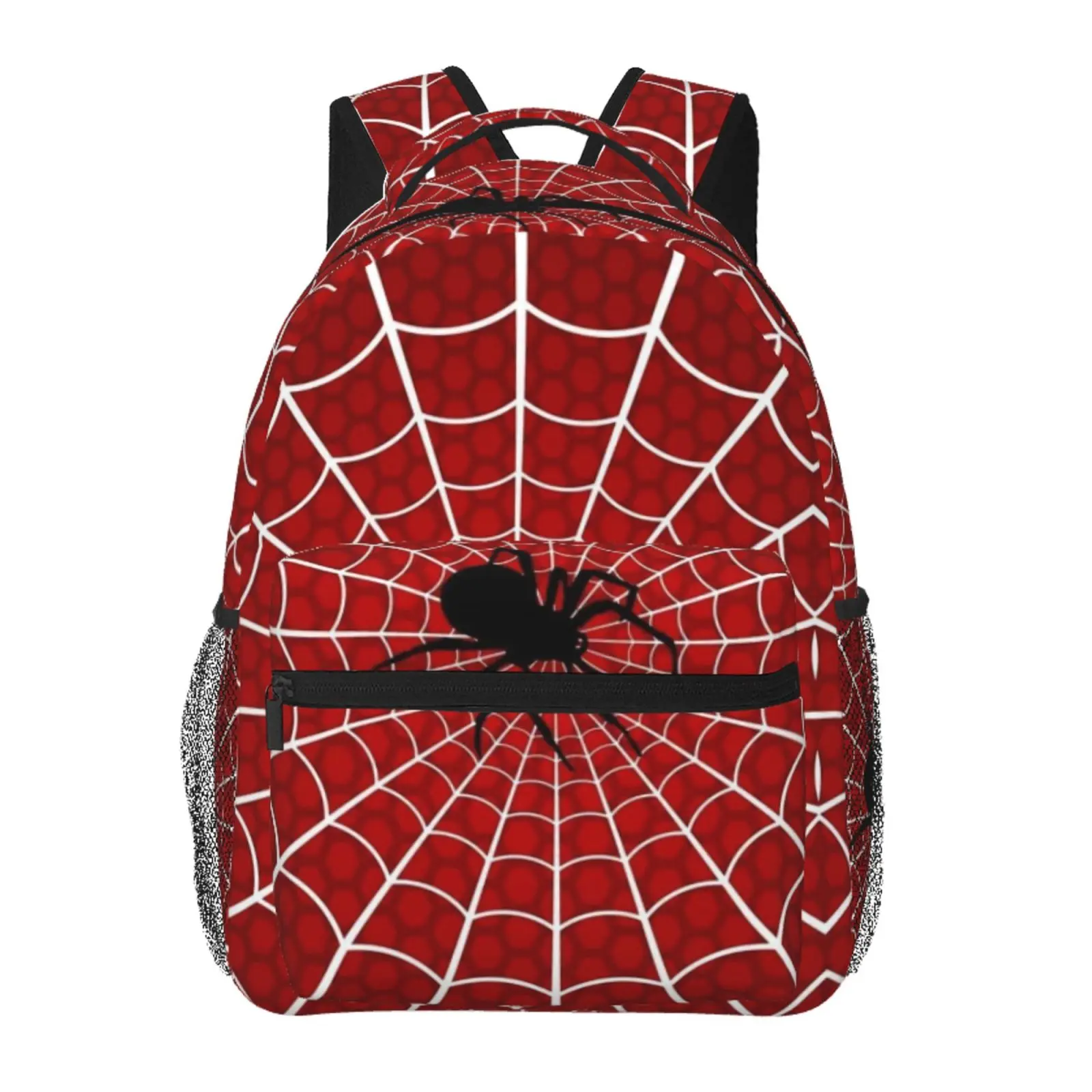 Spider-Man All-Over Print Backpack Large Capacity Spider-Man School Shoulder Bag for Back-to-School After-School Activities Weekend Outings, Cartoon Casual Spider-Man Merch Casual Daypack School Bag for Boys Girls Fans & Gift Giving