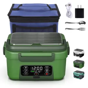 Cordless Electric Lunch Box 20000mAh – Smart Automatic Heating, 1.5L Portable Food Warmer, Rechargeable Battery-Powered Hot Meal Container for Trucks/Cars/Offices/Camping/Traveling
