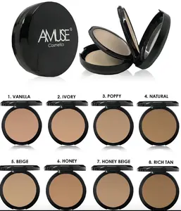 Amuse 2 in 1 Powder & Cream Foundation Compact Concealer Makeup Cosmetic Matte Coverage Pack Medium Coverage