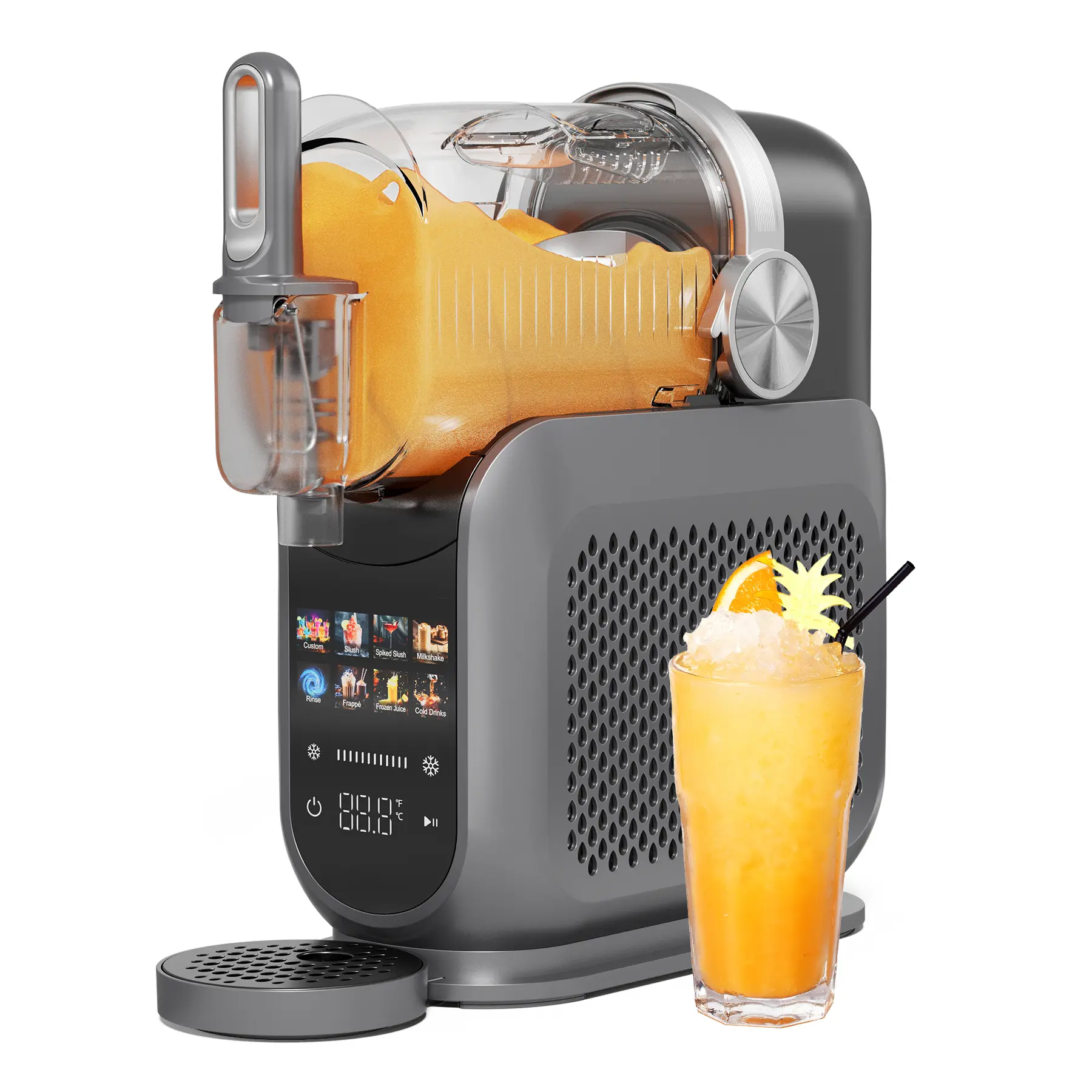 1.9L No-Freezer-Needed Ice Cream & Slushie Machine, 6 Preset Programs, Quiet Rapid Operation, LED Display, Self-Clean Function, 12-Hour Timer, Makes Soft Serve, Healthy Frozen Drinks