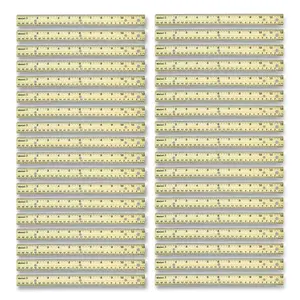 Acme United 12 in. Dual Standard & Metric Scales Natural Wood Ruler - 3-Hole Punched, Hanging Hole, Cutting Guide, Natural Finish - Box of 36