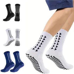 Lpxpass Unisex Soccer Socks 3/6/10 Pairs Breathable Cushioned Non-Slip Silicone Grips for Outdoor Sports Football Matches Fitness Workouts Training