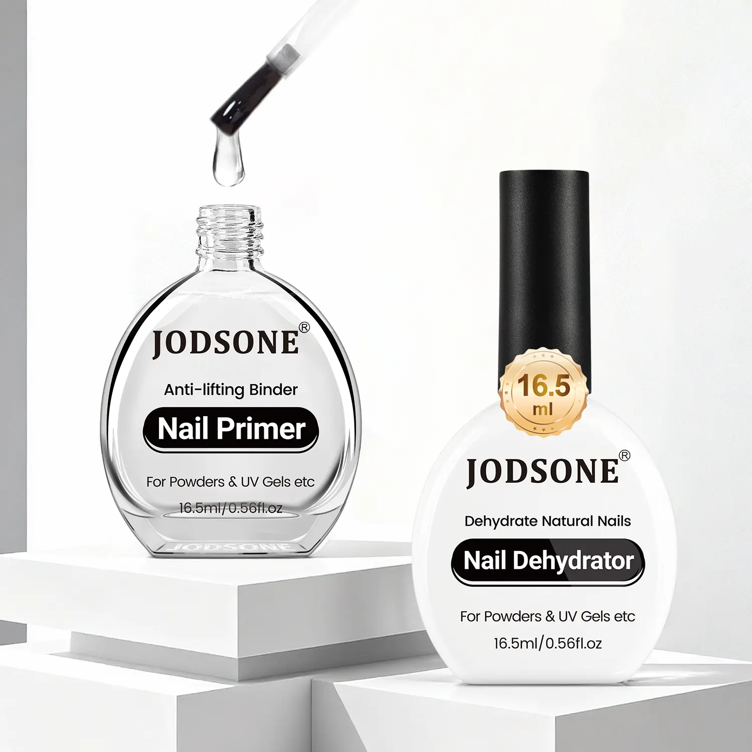JODSONE 2Pcs 16.5ml Nail Dehydrate & Primer Multi-Pack Kit - Cuticle Care, UV Gel Manicure Solution, Professional Use, Drying Support, Long-Lasting Adhesion, Ideal Gift Set, cutics, Nail Care, Cosmetic, Flawless Nail Care