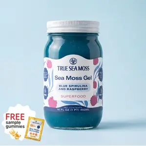 True Sea Moss Blue Spirulina and Raspberry Irish Sea Moss Gel with Gift – Rich in Essential Minerals & Vitamins – supports overall vitality tiktokshopspringglowup