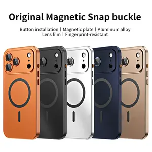 Magnetic Aluminum iPhone Case – Matte Finish, Shockproof Metal Bumper, MagSafe Compatible for iPhone 12/13/14/15/16/17 Pro/Pro Max