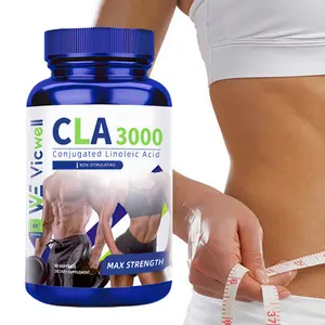 VICWELL CLA3000 Conjugated Linoleic Acid Fitness Supplement 90 Soft Capsules Sugar-Free Dairy-Free GMO-Free for Muscle Growth & Wellbeing Made in USA