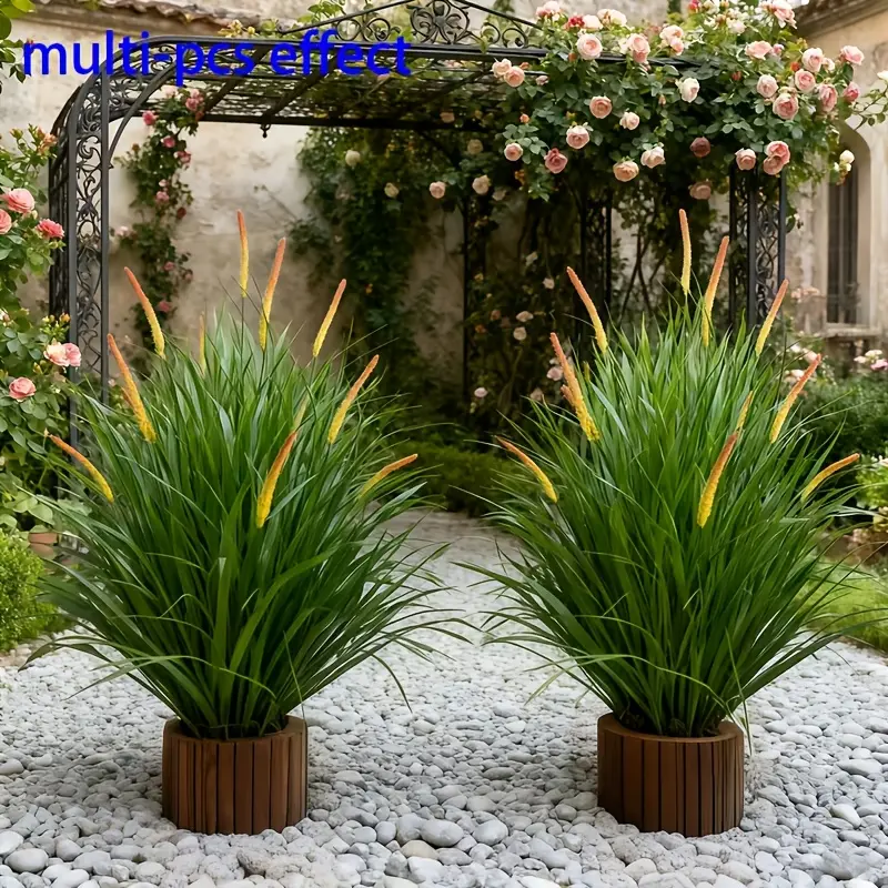6pcs Decorative Artificial Pampas Grass, Dog Tail Grass, Outdoor Artificial Greenery Plant, Garden Outdoor Plants, Suitable for Home, Courtyard, Hotel, Office, Indoor & Outdoor Decor, Ideal for Spring & Summer