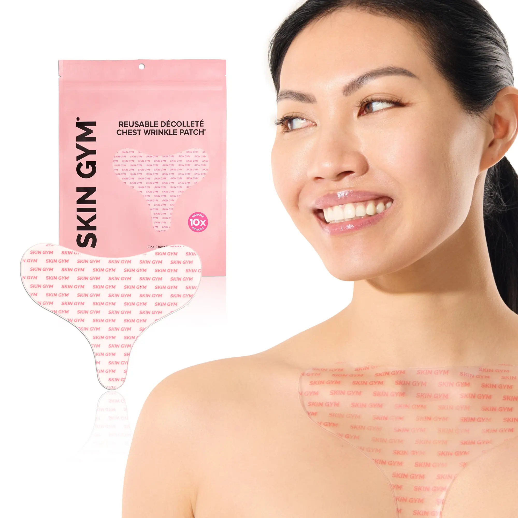 Skin Gym Reusable Décolleté Chest Wrinkle Patch Silicone Chest Patch | Comfortable Wear & Supports Hydrated-Looking Skin