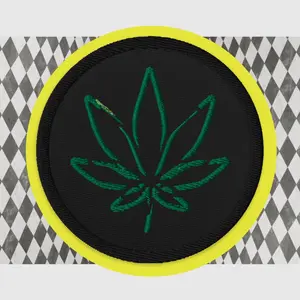 Embroidered patche- weed leaf