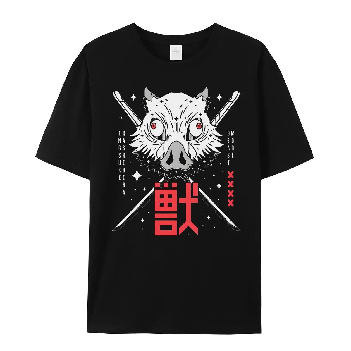 Men's Graphic T-Shirt, Casual Anime Figure Cotton Tee, Cute Cartoon Round Neck Top, Relaxed Fit, Sizes S, M, L, Preppy