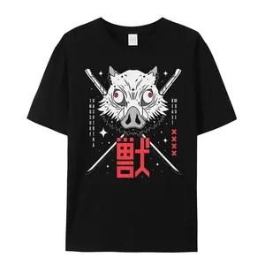 Mens Casual Round Neck Shortsleeve Streetwear T-Shirt - Kimetsu No Yaiba Anime Manga, Inosuke Hashibira Nezuko Otaku Japan-Style, Father's Day Gift 25711