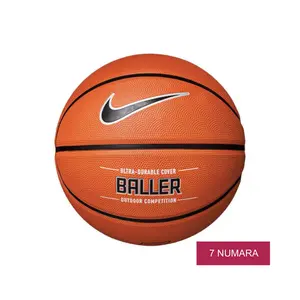 Nike Baller Basketball Size 7 Official Weight Amber Black Authentic New | Outdoor | Indoor | Streetball | Gym | Training | Practice | Match | Game | Sports | Exercise | Kids | Adults | Durable | Rubber | Deep Channel | Grip | Iconic