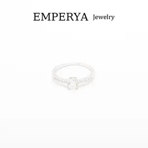 EMPERYA Luxury Iced Out Round-Cut Eternity Band - Silver Tone Brilliant Zircon Ring for Men & Women - Classic Daily Sparkle Jewelry