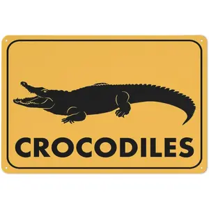 Crocodile Sign Safe Sign, Signs Outdoor, 12 X 8 In, Sign For Home, Business, Driveway Alert