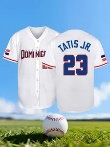 Men's 23 Republica Dominicana Baseball Shirt, Lightweight Jersey, Sports Tops