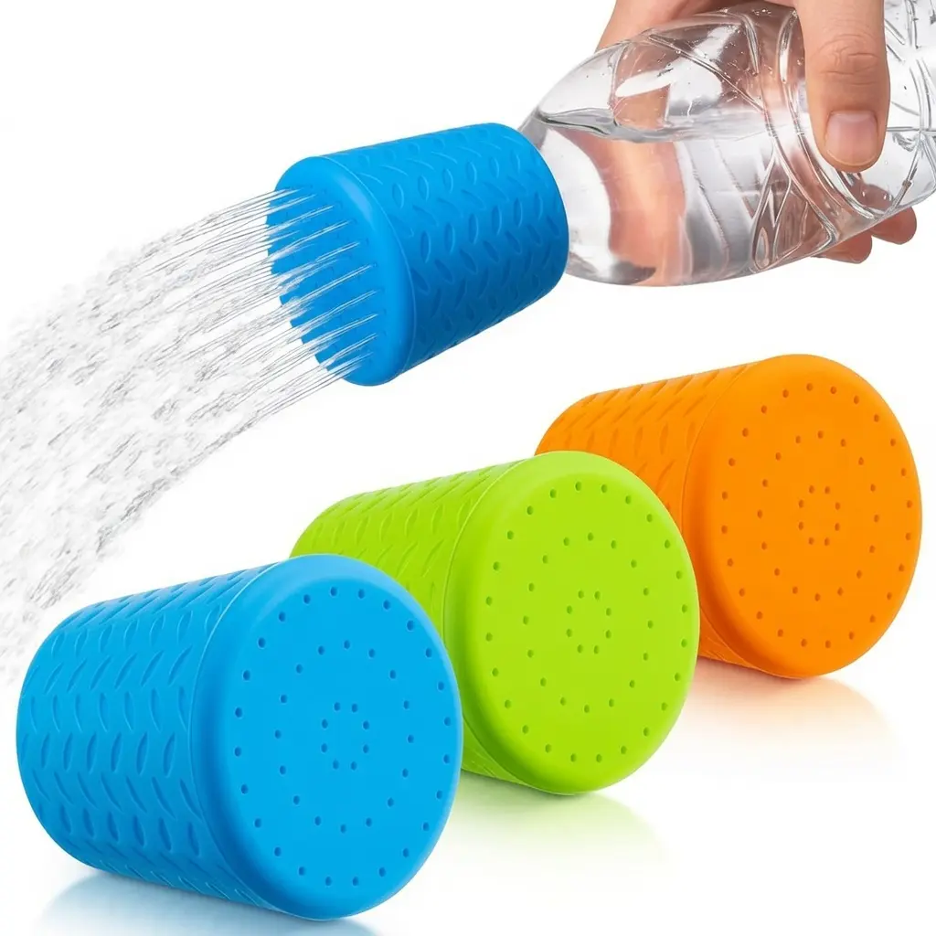 Silicone Portable Water Bottle Sprinkler - Multi-Use Home Bathroom Splash Guard for Pet Washing, Camping Shower, Car Washing | Home Care Gadget