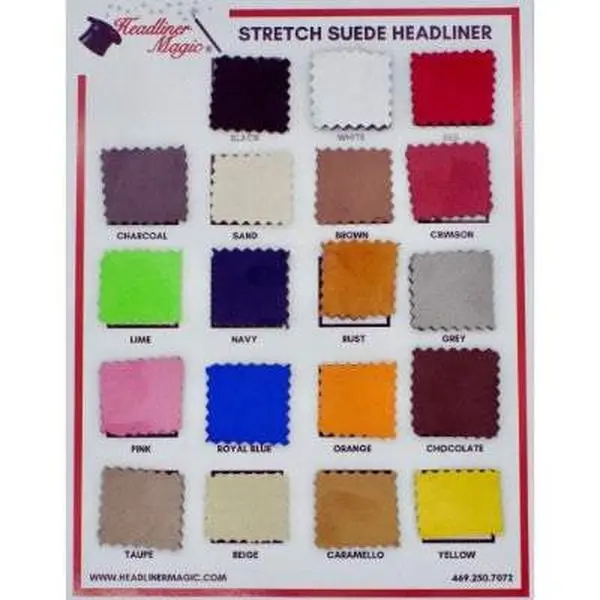 Headliner Magic® - Luxury Stretch Suede NO Foam Backing Sold By the Yard (36' Long x 60" Wide)