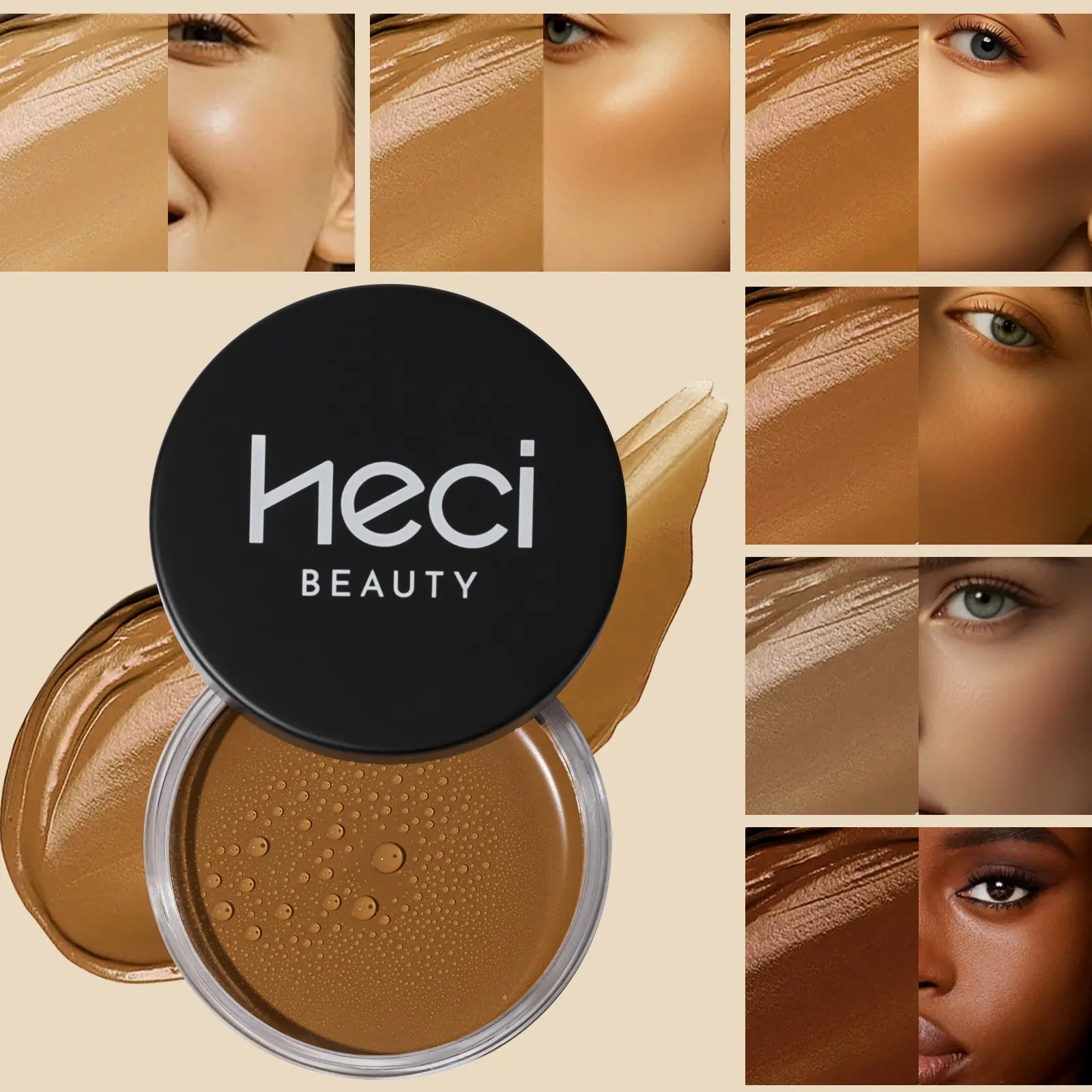 Long Lasting Silky Cream Foundation, 1 Box Full Coverage Flawless Makeup Cream, Moisturizing Waterproof Balm Foundation, Makeup Product for Women & Girls, Beauty Cosmetics, Cosmetics Products