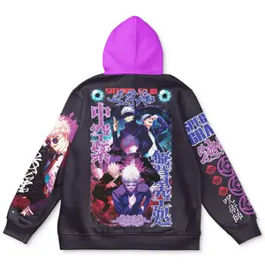 Satoru Gojo V3 Jujutsu Kaisen Streetwear Hoodie - Ape Zip Hoodie - Hoodies Japanese Anime Style Zip Up Hooded Sweatshirts Men Women Fashion Y2k Oversized Pullovers