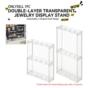Transparent Hanging Display Rack for Bracelets, Necklaces, Keychains, Plush Hang Tags, Storage Organizer, Jewelry Holder, Acrylic Display Rack