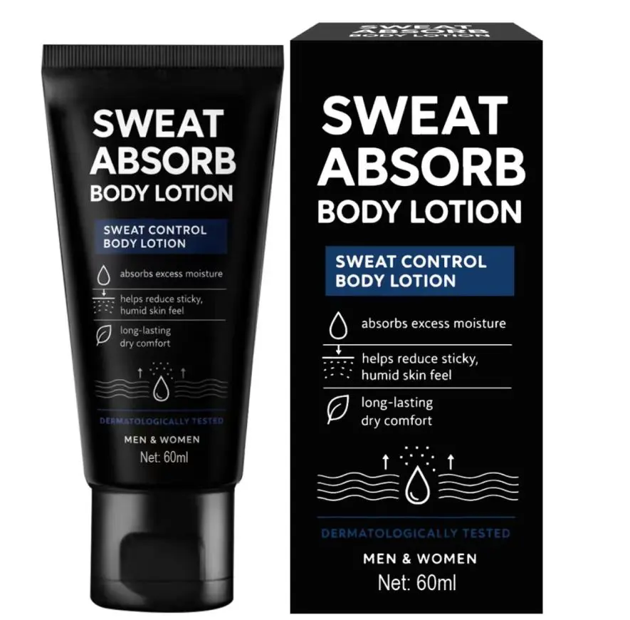 Sweat Control Body Lotion – Absorbs Excess Moisture for Dry Comfort – Lightweight, Non-Greasy Formula – Reduces Sticky, Humid Skin Feel – Long-Lasting Freshness – Dermatologically Tested for Men & Women – 60ml