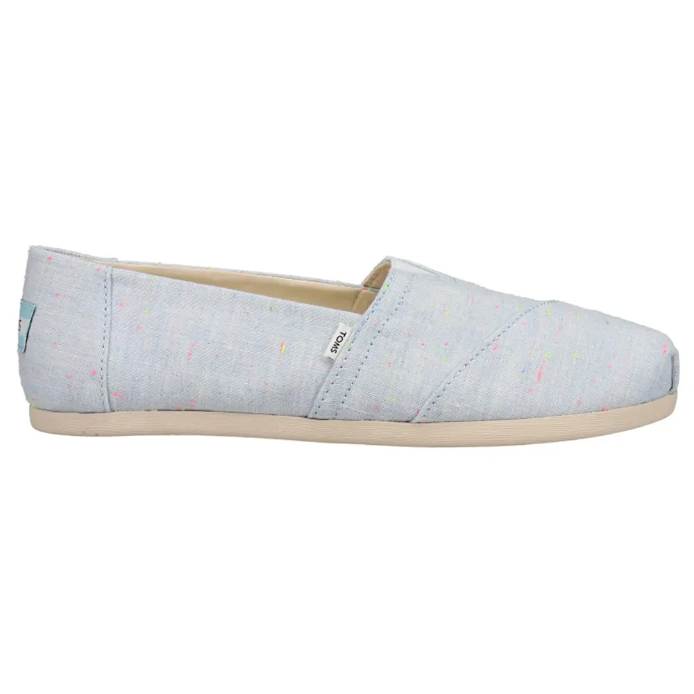 TOMS Womens Alpargata Slip On Flats Casual - Blue