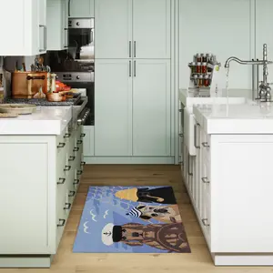 Lush Decor FRONTPORCH Indoor/Outdoor Hand Tufted Durable Area Rug - Transitional Pet Dog Decorative  (Arrf Ye Mateys)