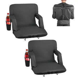 fathersdaygift VEVOR Stadium Seat, 6 Adjustable Angle Bleacher Chair, 2.75'' Cushion Stadium Seat with Back Support and Armrest, Wide Bleacher Chair with Hook Pocket Cupholder for Picnics, Beach Sports, and Gaming,summerwins