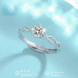 New Emery Silver Moissanite Ring S925 0.5 CT - Round Cut - Lore Jewelry