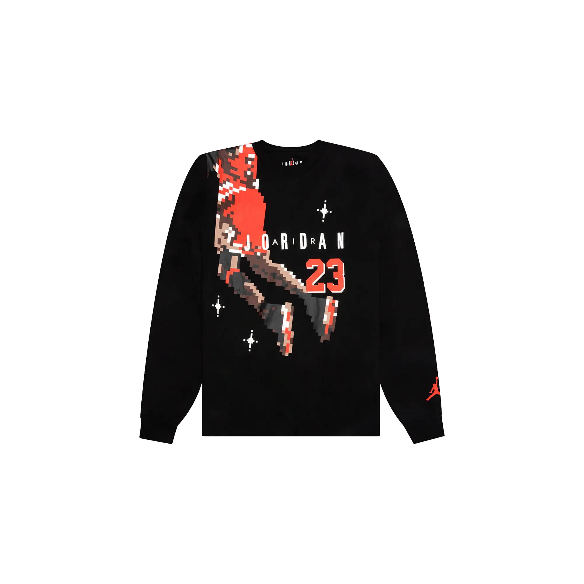 Jordan Slam Dunk Contest Holiday Long Sleeve Pixel T-Shirt "Black / Chile Red" DC9793 010