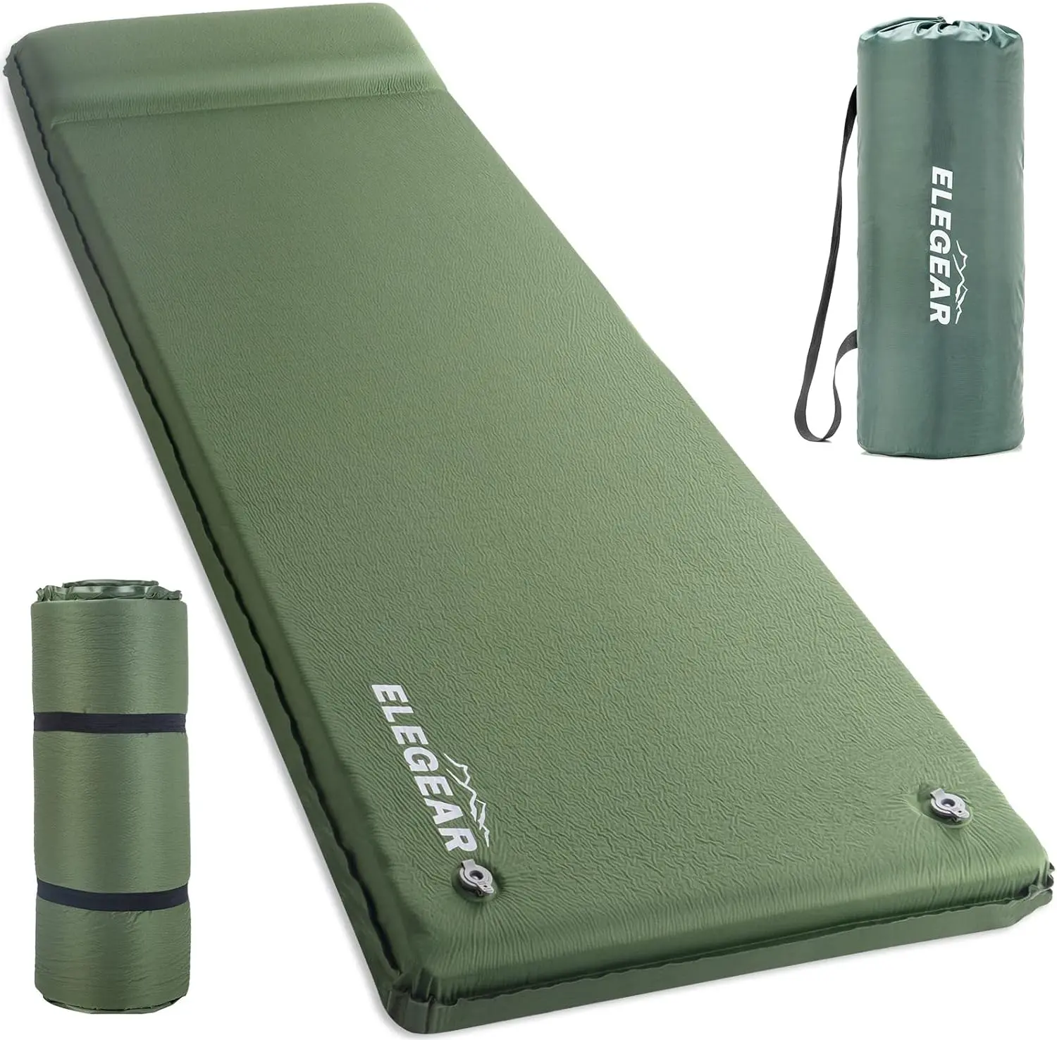 Self Inflating Camping Sleeping Pad Ultra-Thick Memory Foam Camping Mat with Pillow, Camping Mattress Pad for Camping/Travel/Car/Tent Portable Airbed Inflatable Air Bed