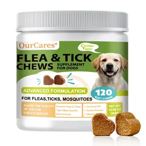 #Summervibes #petlovers OURCARES Flea & Tick Prevention Support Chews for Dogs – Nutritional Supplement, Not a Treatment – 120Count, Plant-Based Chicken Flavor with Probiotics, Coconut Oil, Flaxseed & Fish Oil – For All Breeds and Ages
