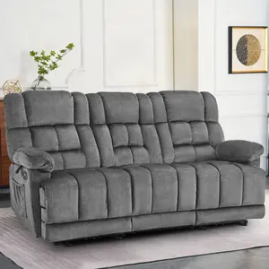 Power Reclining Sofa with Heat and Massage, Fabric RS6236