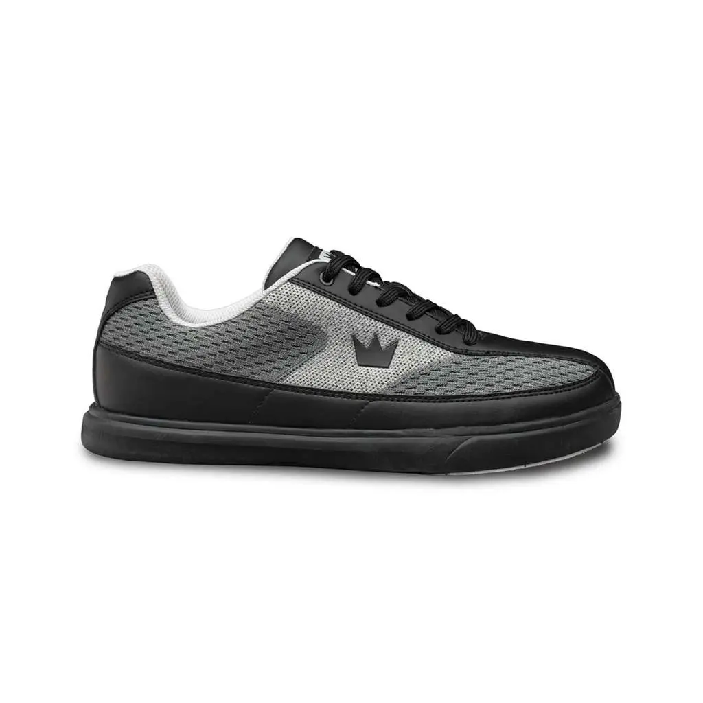 Brunswick Men's Renegade Grey Mesh Bowling Shoes with Lightweight EVA Sole, Microfiber Slide Soles, and Foam Padding, Mesh Texture