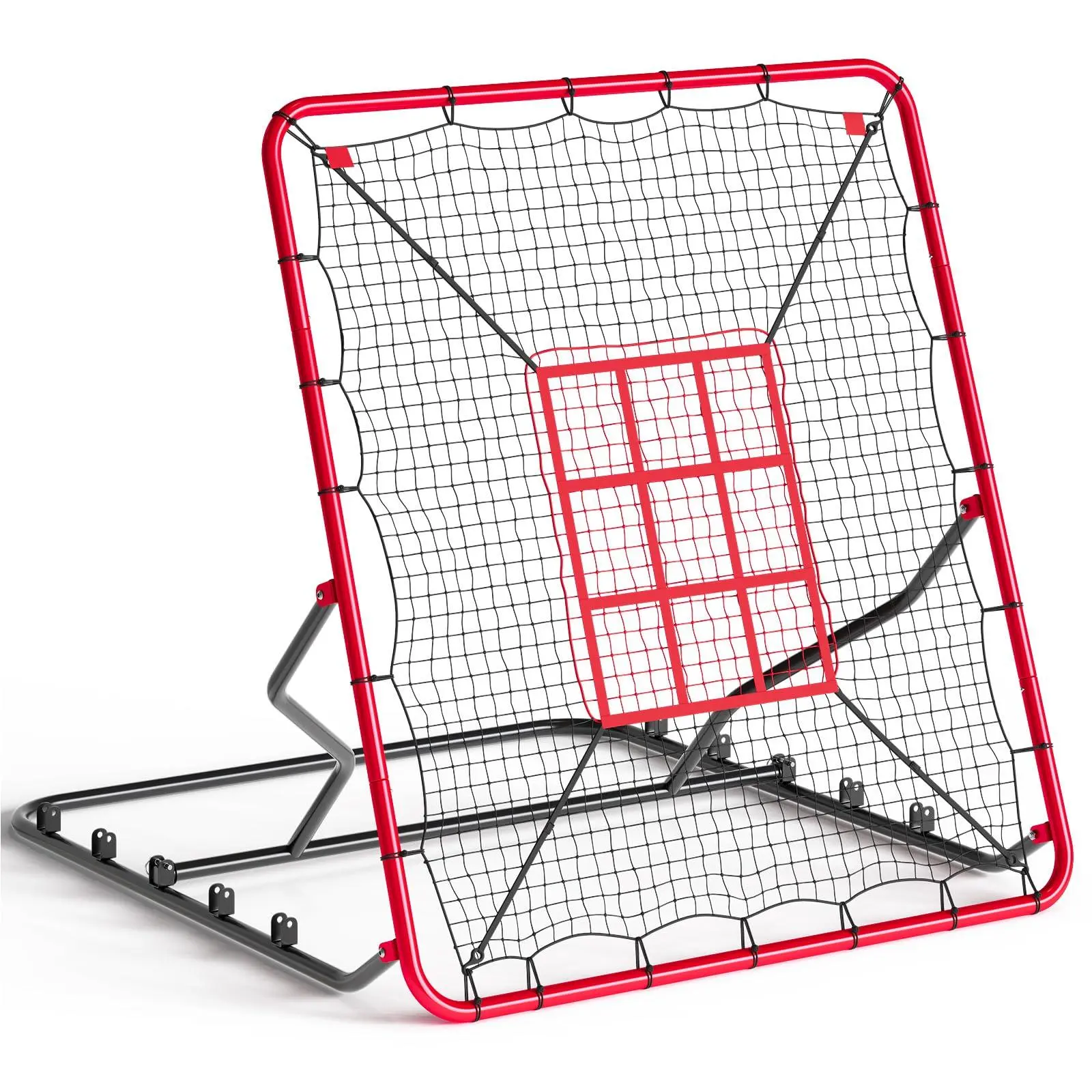 GARVEE 4x4.5Ft Baseball Rebounder Net - 5 Adjustable Angles Pitching & Batting Trainer, Heavy Duty UV-Resistant Net, Solo Trainer for Baseball & Softball Hitting