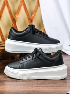 Men's New Fashion Casual Couple Sneakers, Trendy Walking Sneakers, Thick Soled Sneakers, Comfortable Breathable Thick Sole Low Top Lace-Up Skate Shoes, Walking Shoes, Sports Shoes for All Seasons